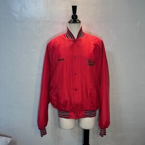 Vintage Don Alleson Letterman Snap Jacket Red Mens XL Bad Boys Softball Club